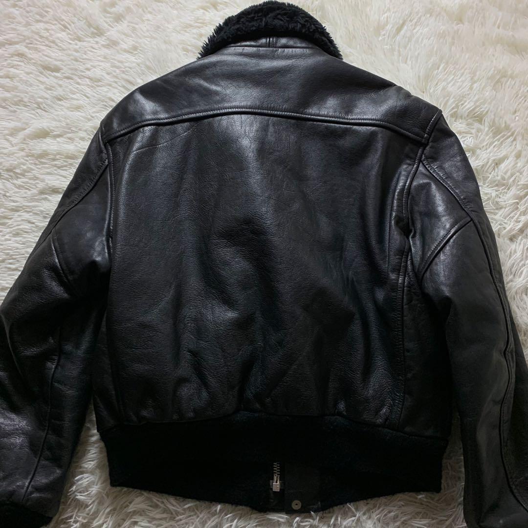 雰囲気抜群■VINTAGE フライトジャケット G-1 ブラック　襟ボア 44