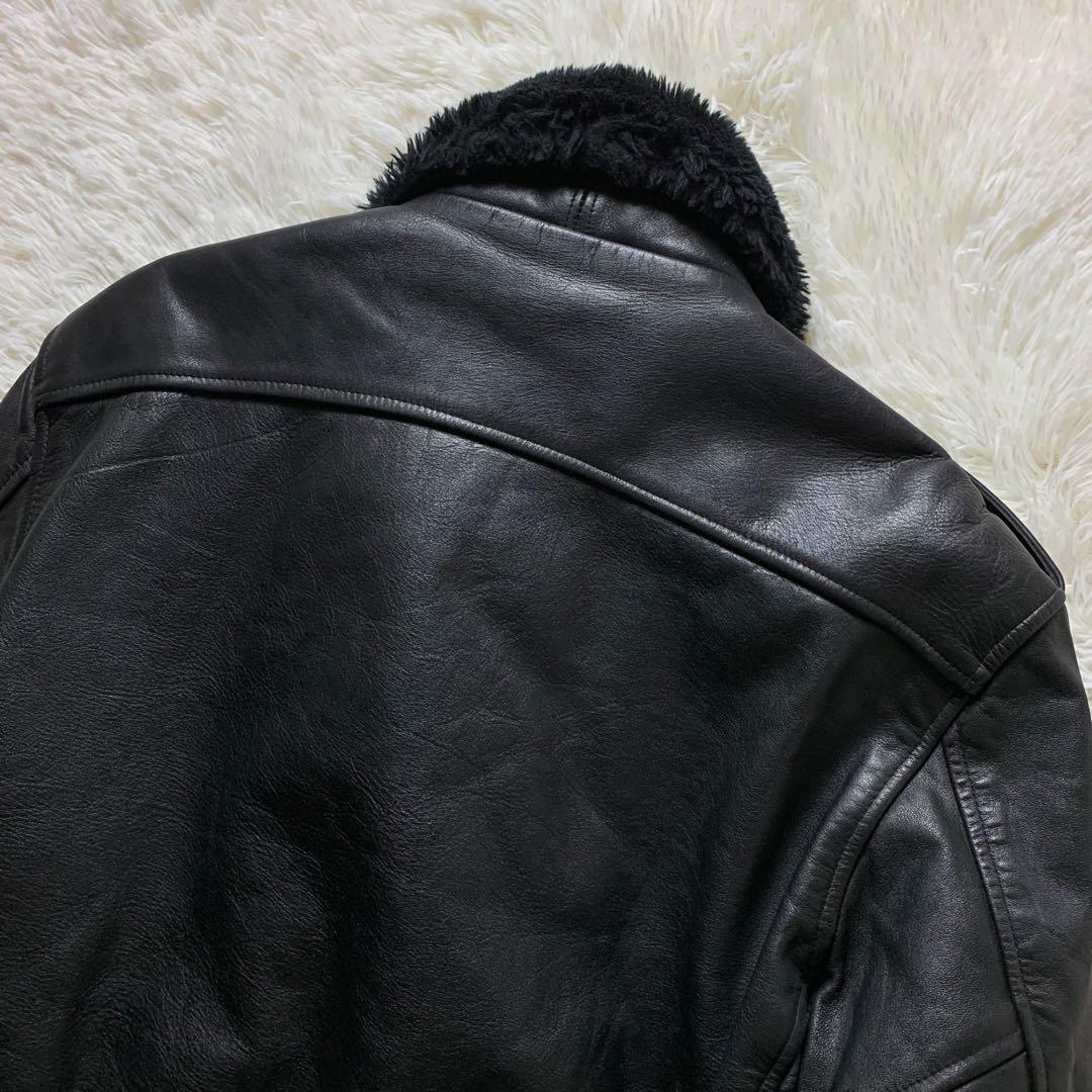 雰囲気抜群■VINTAGE フライトジャケット G-1 ブラック　襟ボア 44