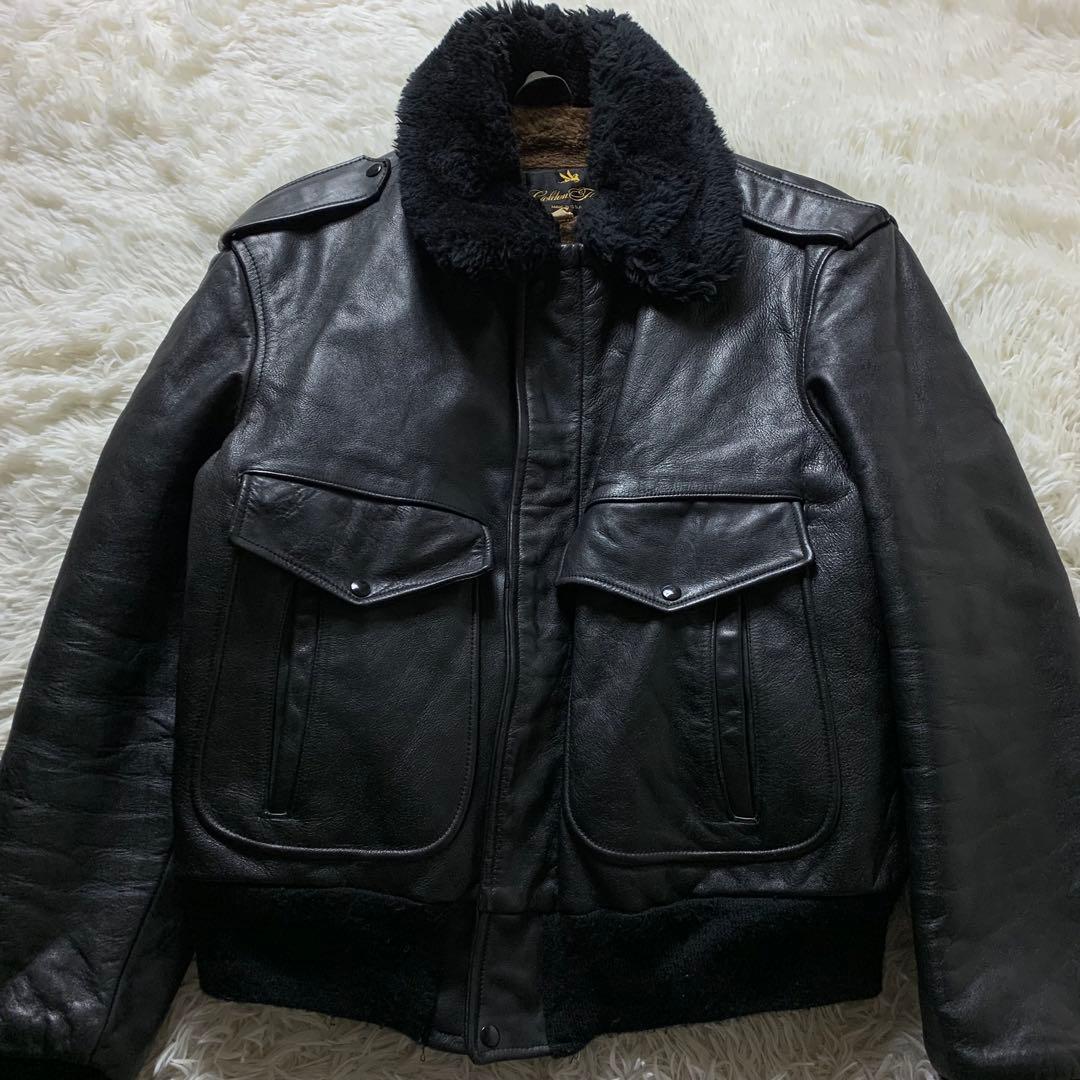 雰囲気抜群■VINTAGE フライトジャケット G-1 ブラック　襟ボア 44