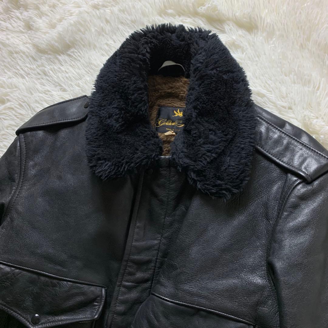 雰囲気抜群■VINTAGE フライトジャケット G-1 ブラック　襟ボア 44