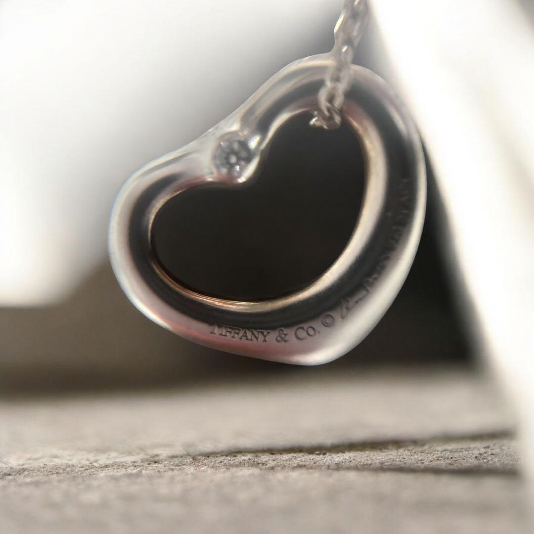 ティファニー　オープンハート ダイヤ付き　ネックレス
