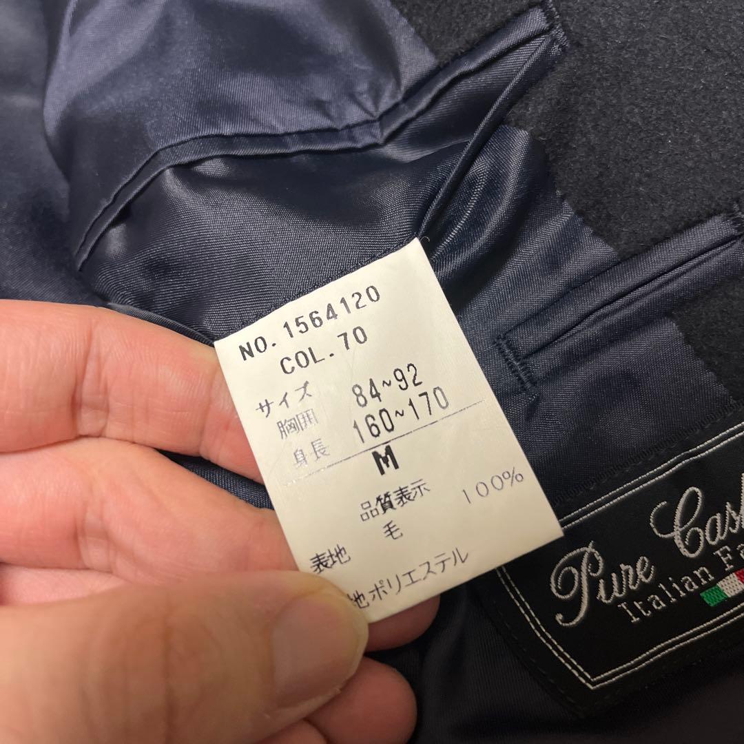 【極上】カシミヤ100% イタリア生地 テーラードジャケット ネイビー L〜XL