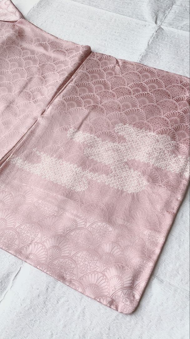 【訳あり特別価格】　正絹　訪問着　絞り　刺繍　ピンクマーメイド