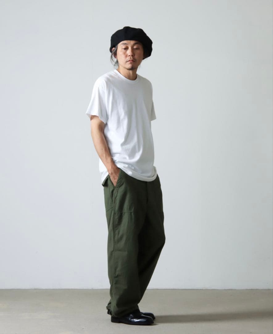 CIOTA スビンコットンバックサテンベイカーパンツ KHAKI 6