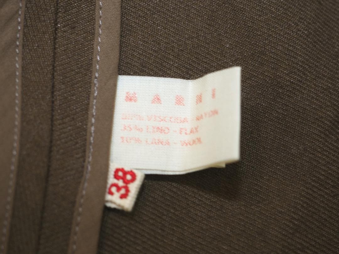 ヴィンテージ05AWアーカイブ マルニ リボンベルトリネン混コート38