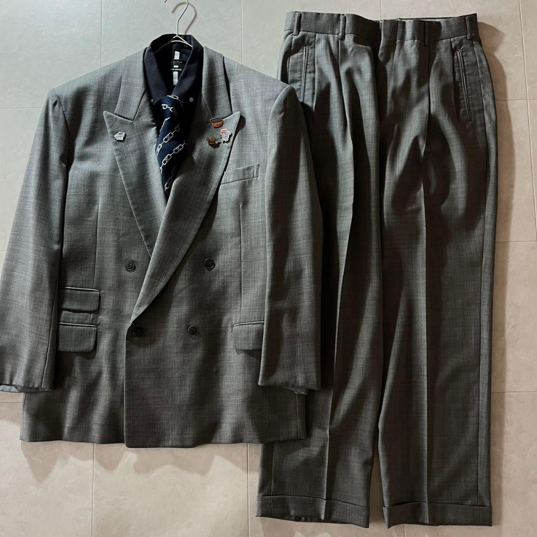 豪華5点セット✨90s高級ダブルブレストスーツ+CELINEネクタイ他