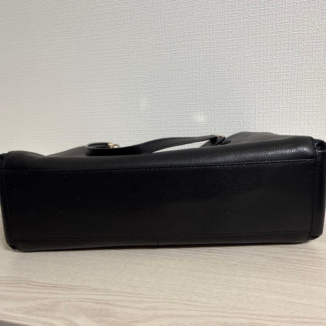 美品】COACH コーチ トートバッグ ブラック 黒 レザー 肩掛けOK 上品