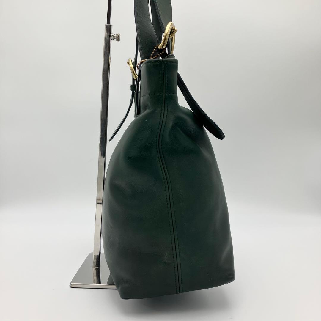 希少 オールドコーチ トートバッグ グリーン グラブタンレザー A4可 4140