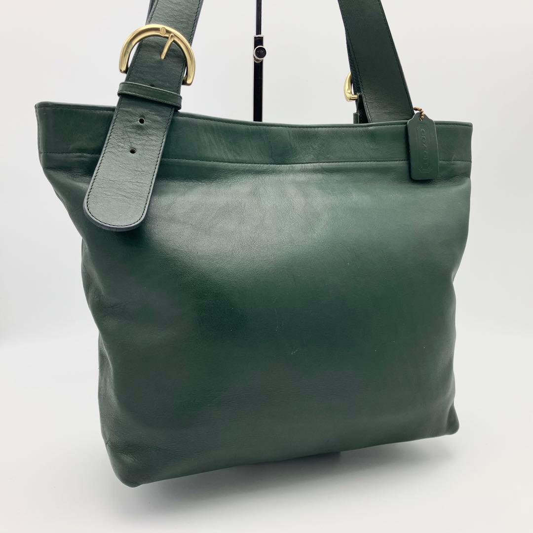 希少 オールドコーチ トートバッグ グリーン グラブタンレザー A4可 4140