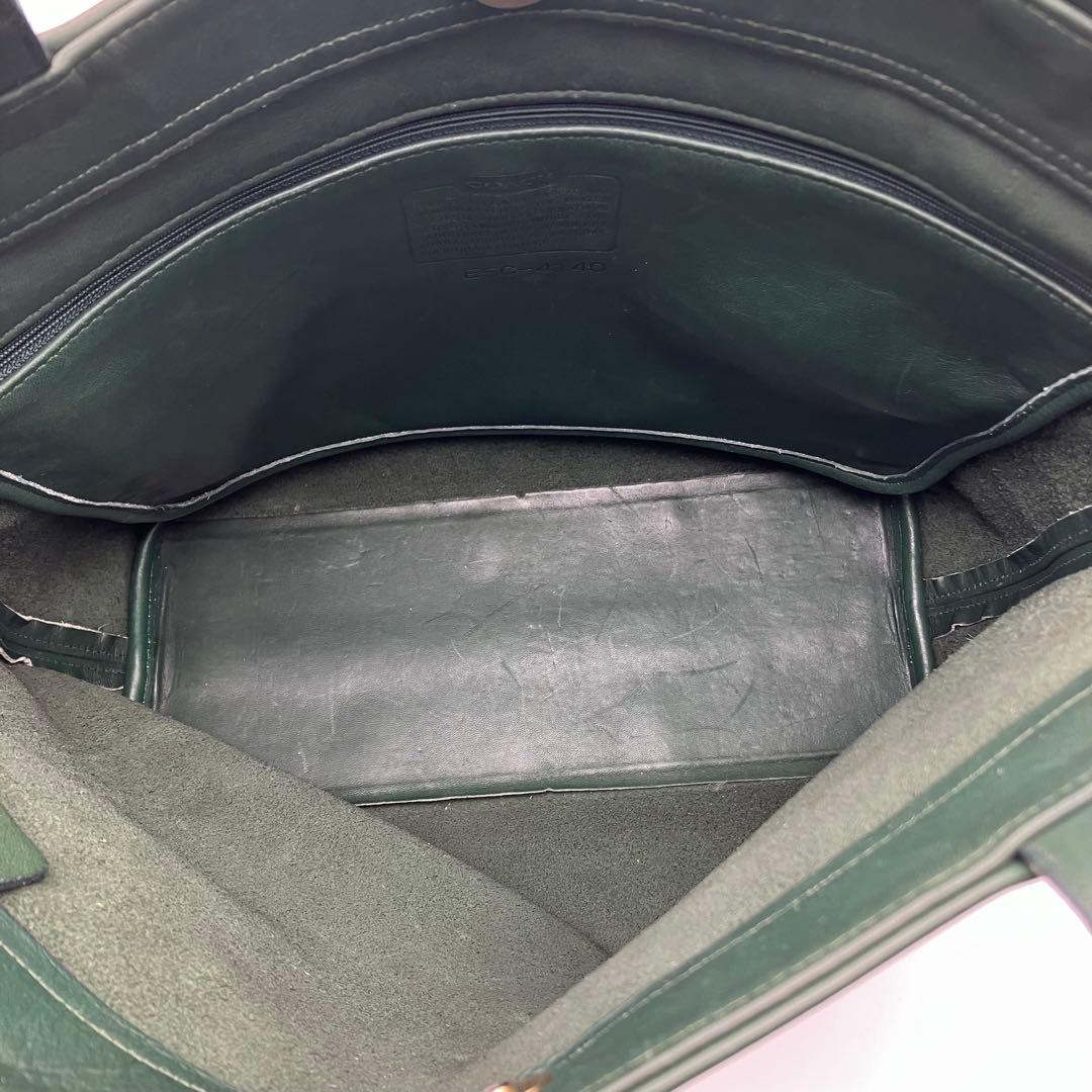 希少 オールドコーチ トートバッグ グリーン グラブタンレザー A4可 4140