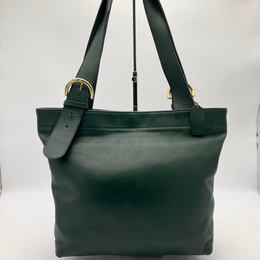 希少 オールドコーチ トートバッグ グリーン グラブタンレザー A4可 4140