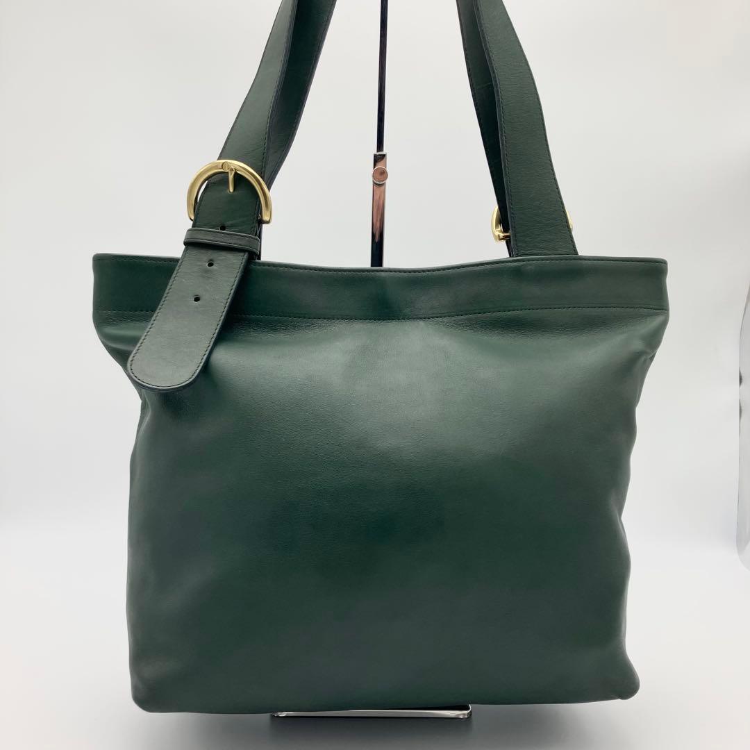 希少 オールドコーチ トートバッグ グリーン グラブタンレザー A4可 4140