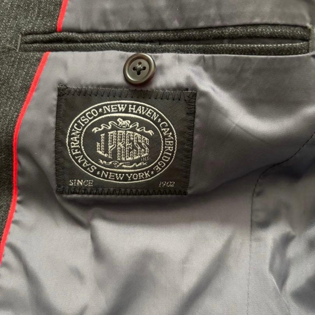 【美品】J. PRESS スリーピース スーツ グレー 毛 100% ストライプ