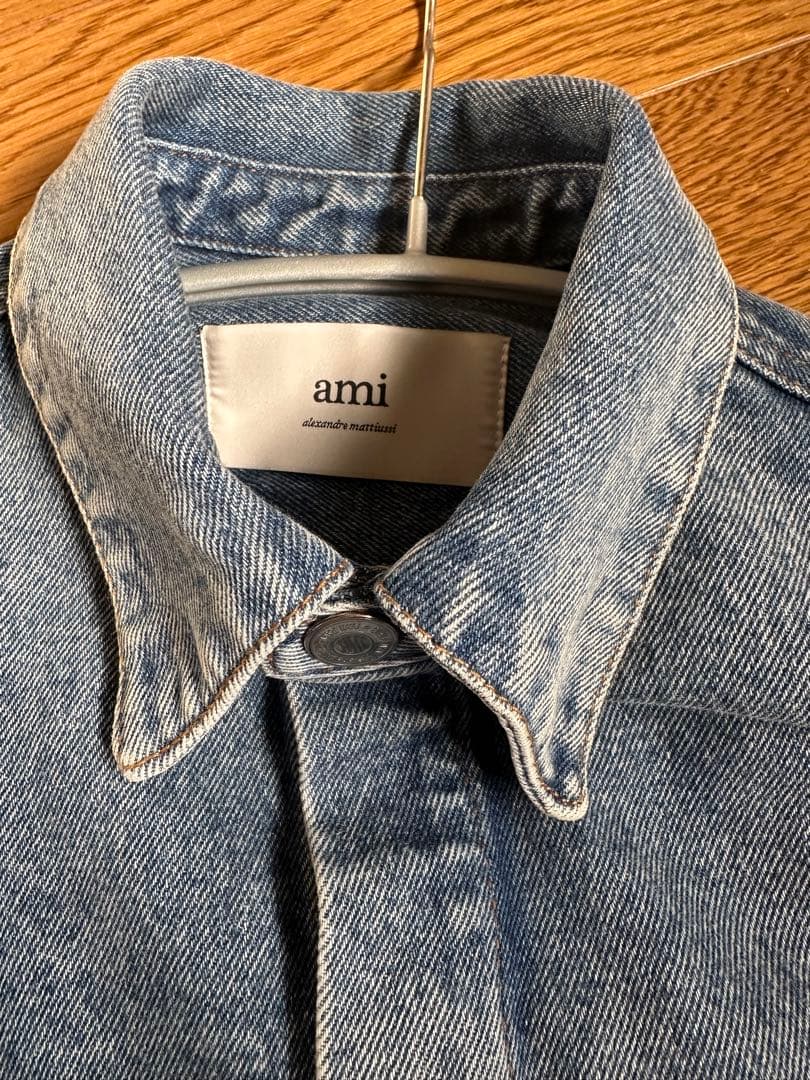 AmiParisデニムブルー クロップドジャケット