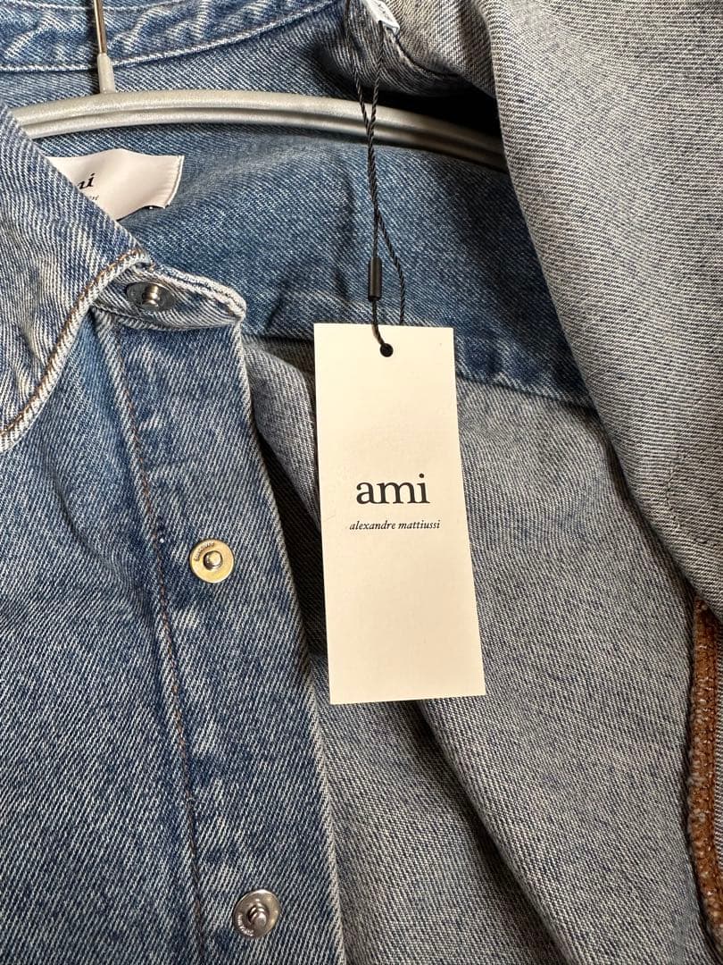 AmiParisデニムブルー クロップドジャケット