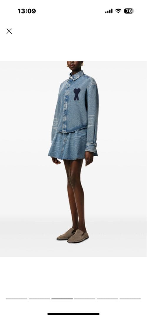 AmiParisデニムブルー クロップドジャケット