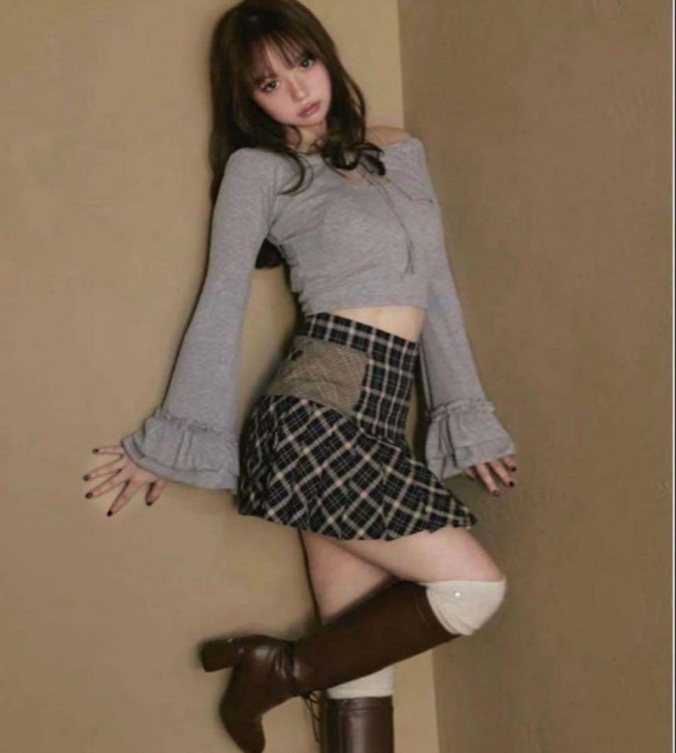 andmary アンドマリー　coco check mini skirt