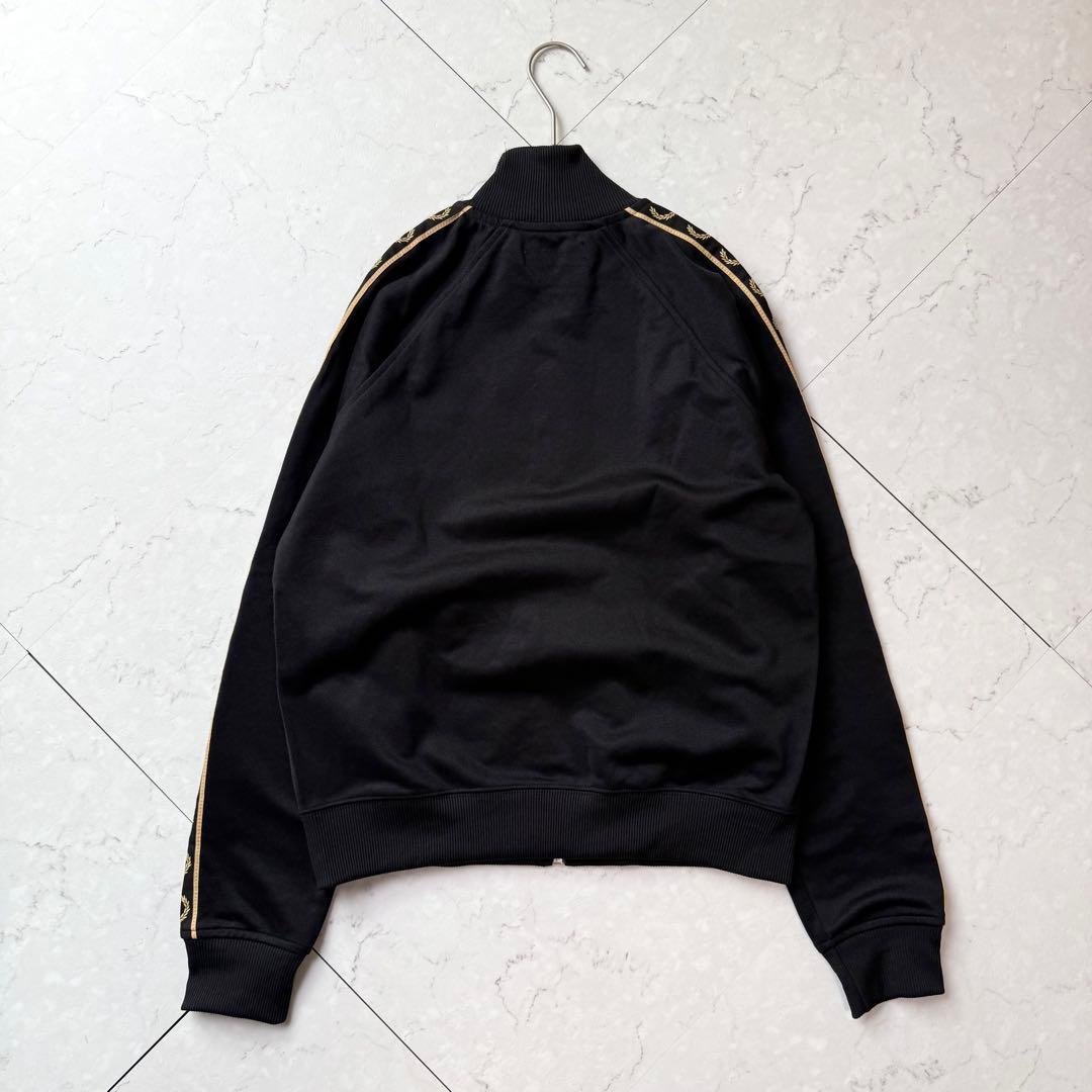 フレッドペリー トラックジャケット UK10 M テープロゴ ブラック ゴールド