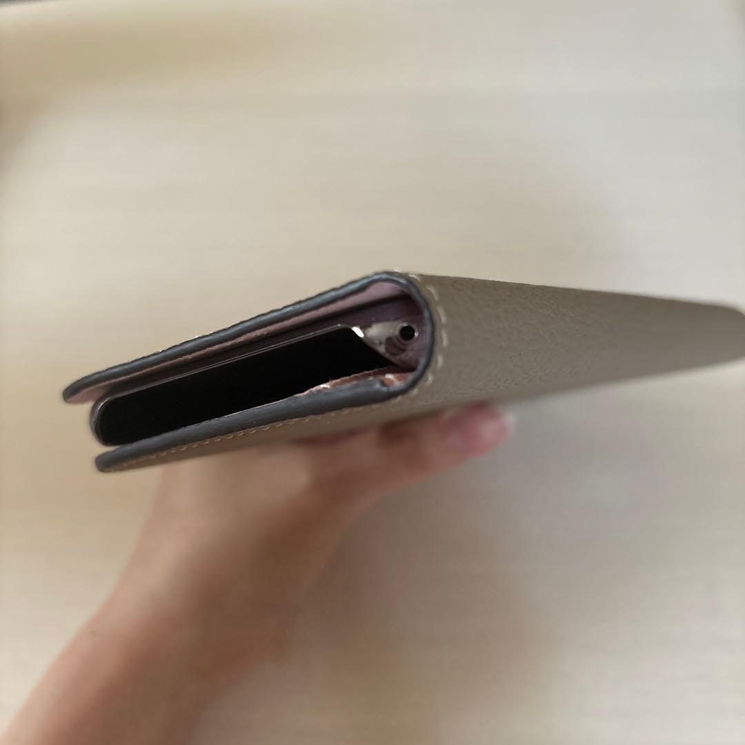 【超美品】BONAVENTURA iPhoneケース(グレージュ＋サクラ)