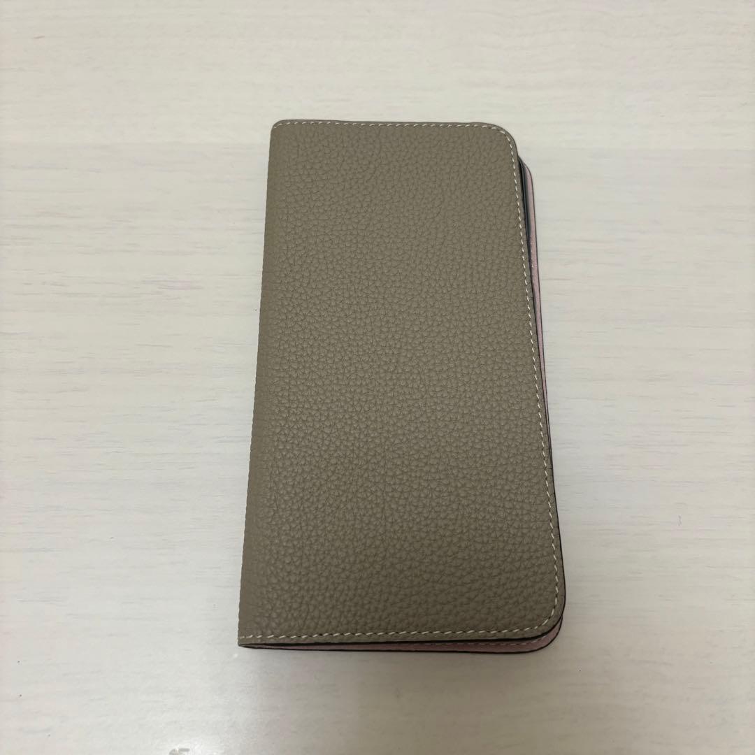 【超美品】BONAVENTURA iPhoneケース(グレージュ＋サクラ)