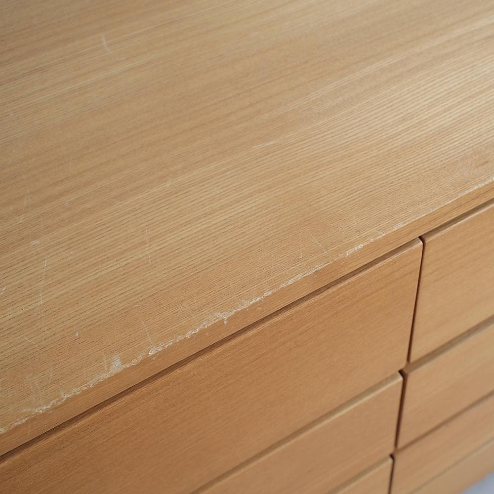 廃盤品 無印良品/MUJI タモ材 4段チェスト 120cm ZR23988