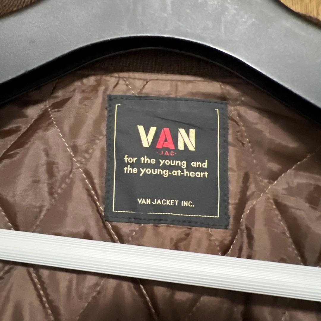 VAN JAC スタジアムジャンパー　袖皮　Lサイズ　ブラウン&ブラック
