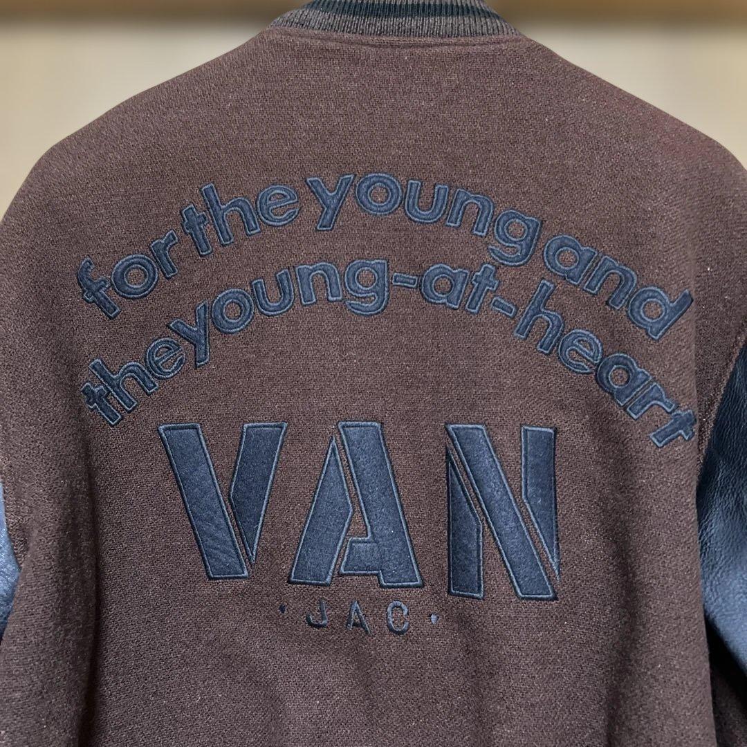 VAN JAC スタジアムジャンパー　袖皮　Lサイズ　ブラウン&ブラック