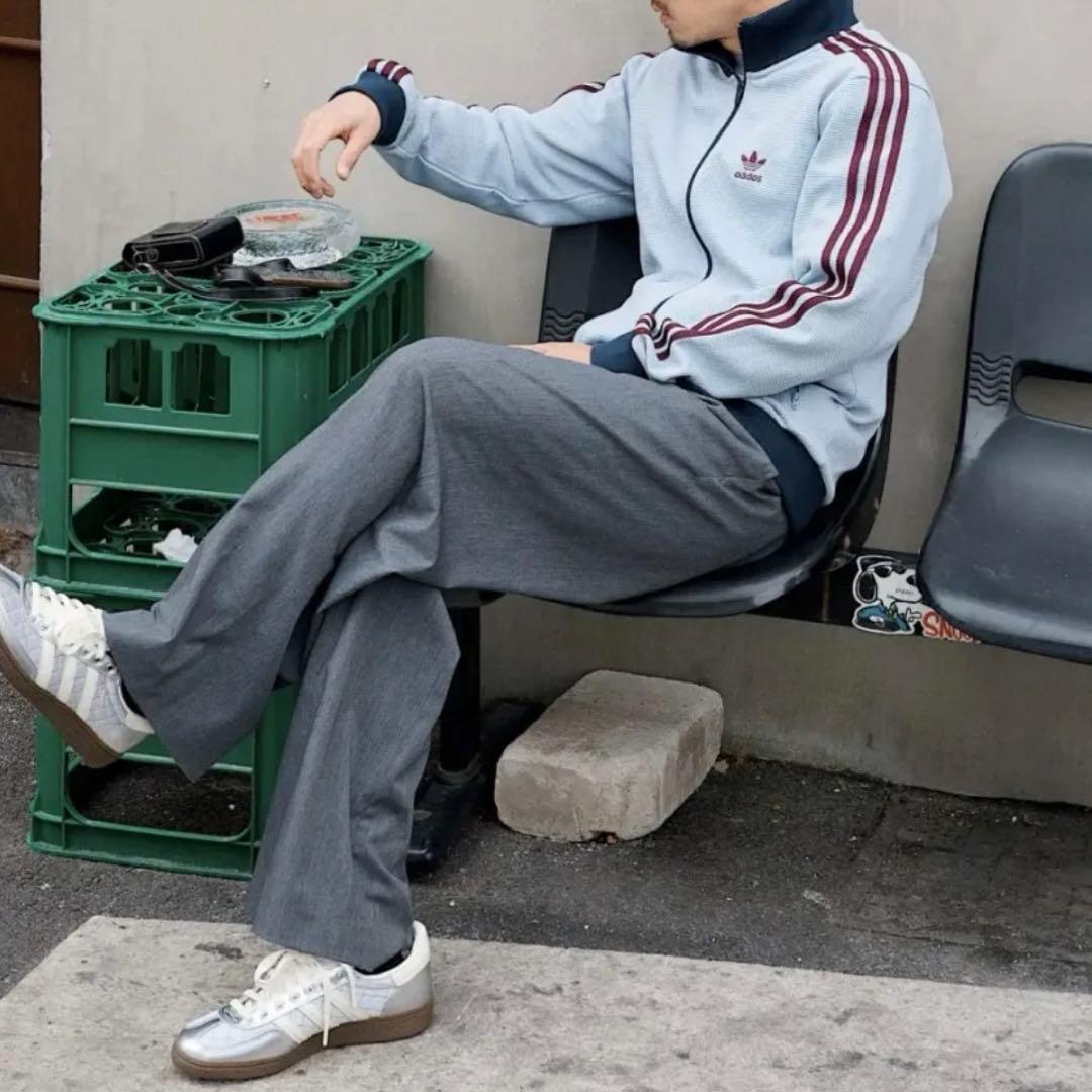 日本未発売カラーXL⭐️adidasアディカラー トラックトップ ワッフル グレー