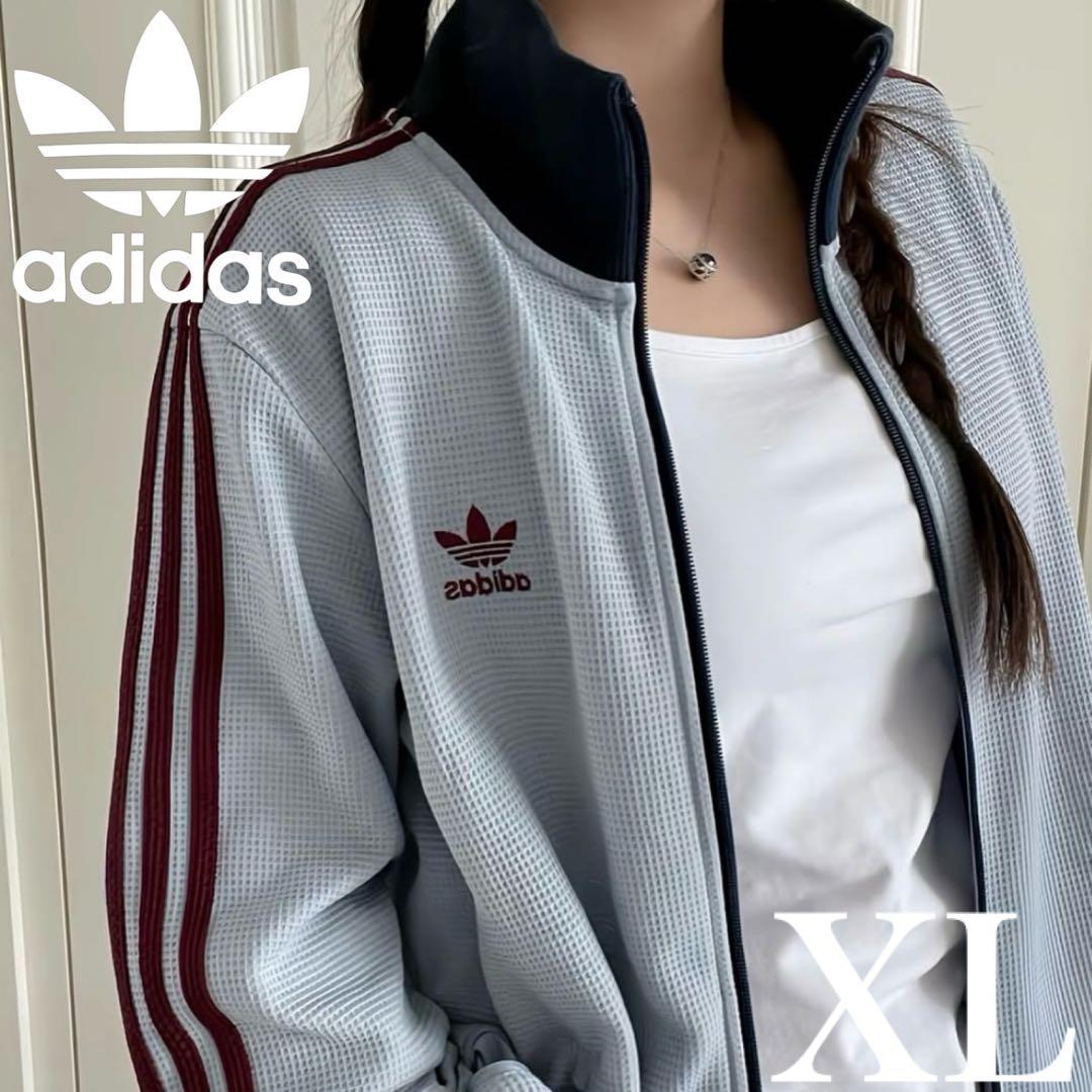 日本未発売カラーXL⭐️adidasアディカラー トラックトップ ワッフル グレー