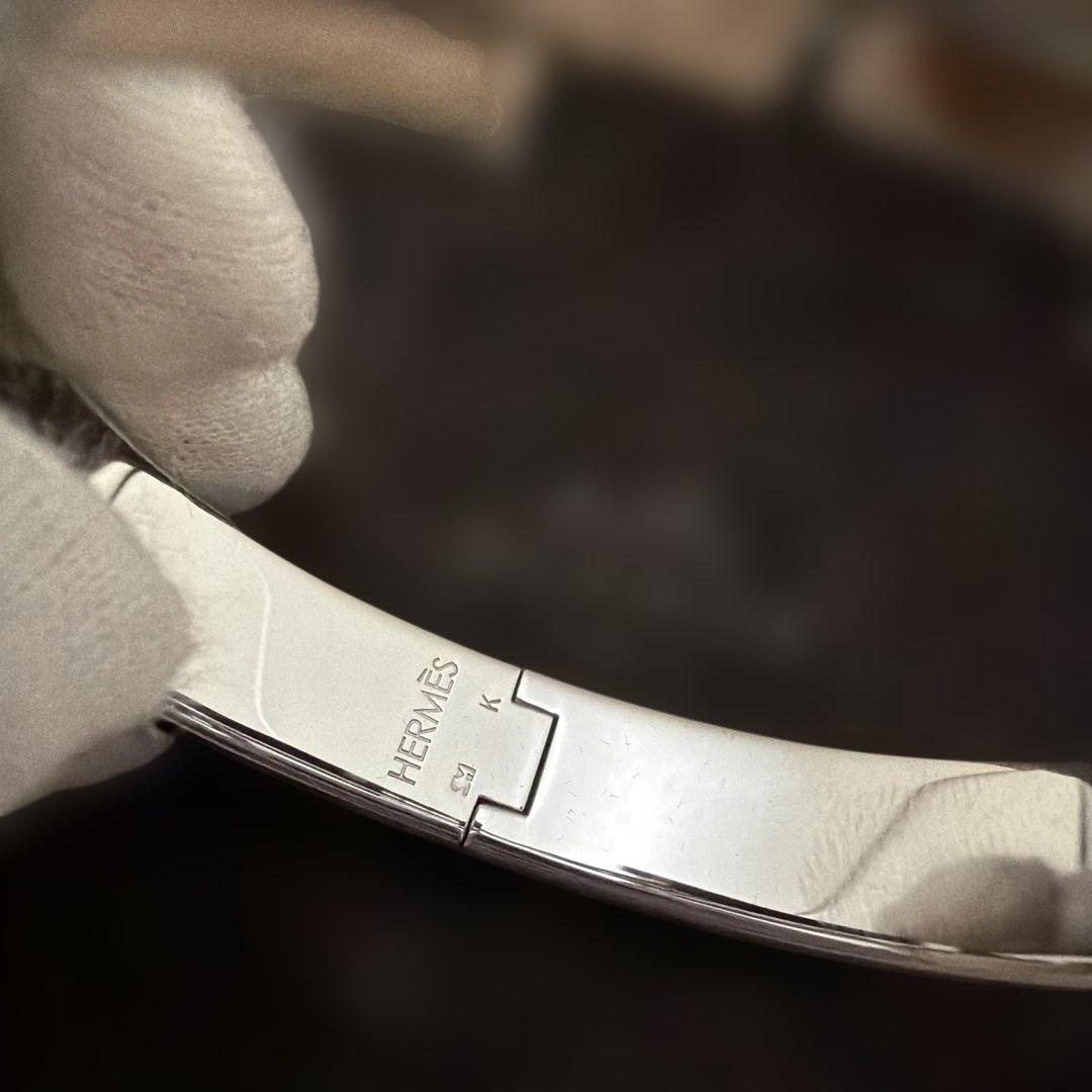 r*i様 【2点】①HERMES(クリックH) ホワイトシルバー②フックブレスレ