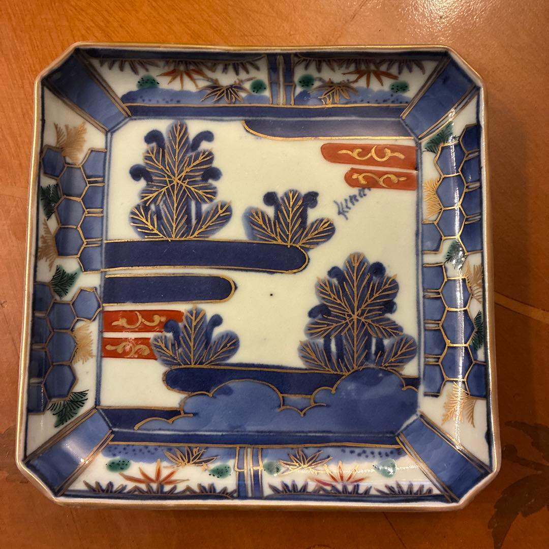 専用　古伊万里　亀甲紋　すみ切　取り皿　4枚