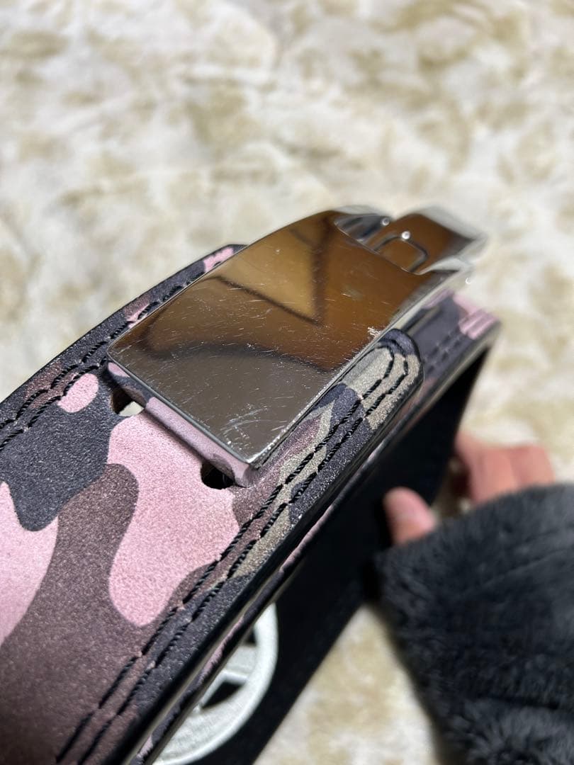 JURASSICオリジナルレザーベルト 【ピンク迷彩】 【Sサイズ】