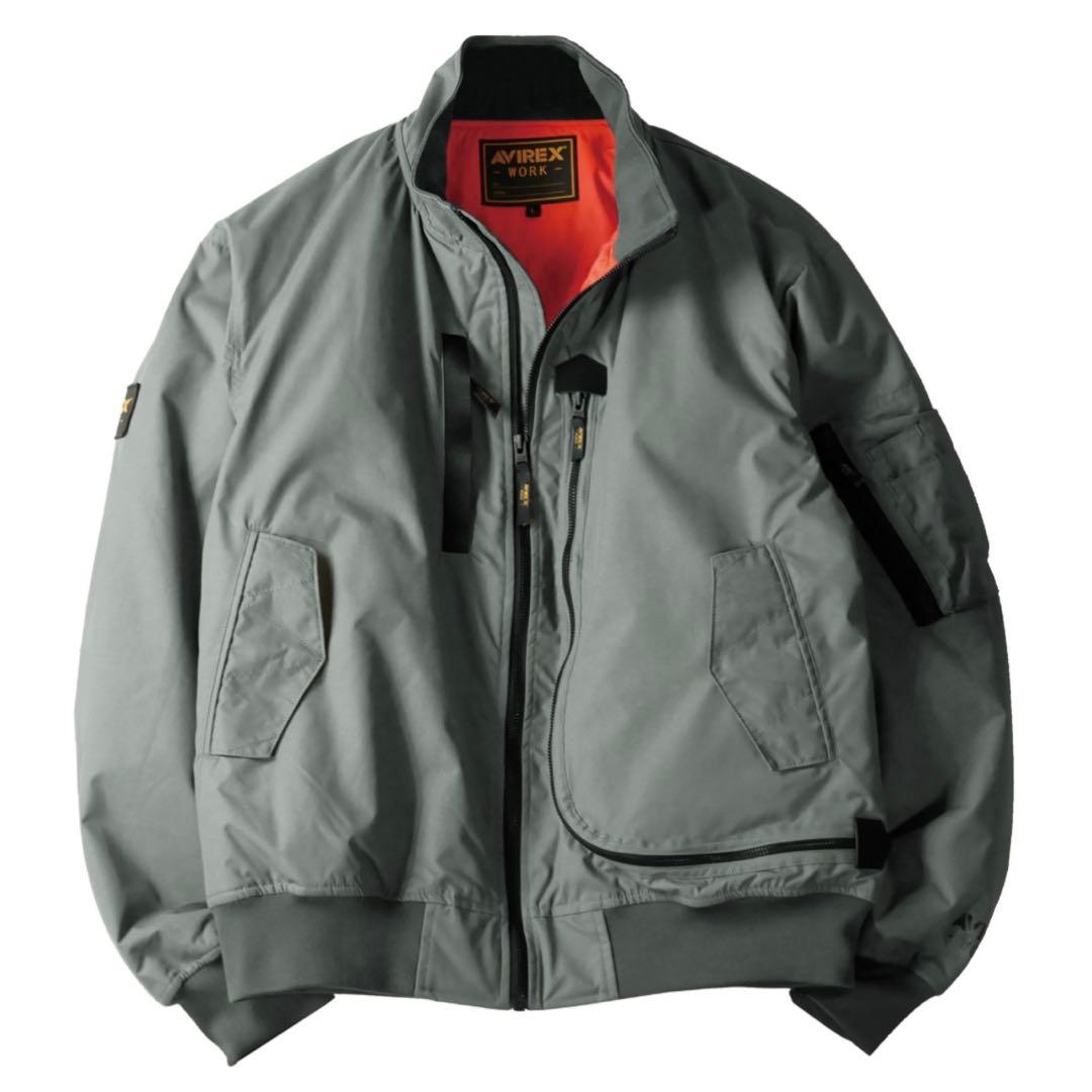 AVIREX WORK フライト防寒ジャケット アッシュグレー