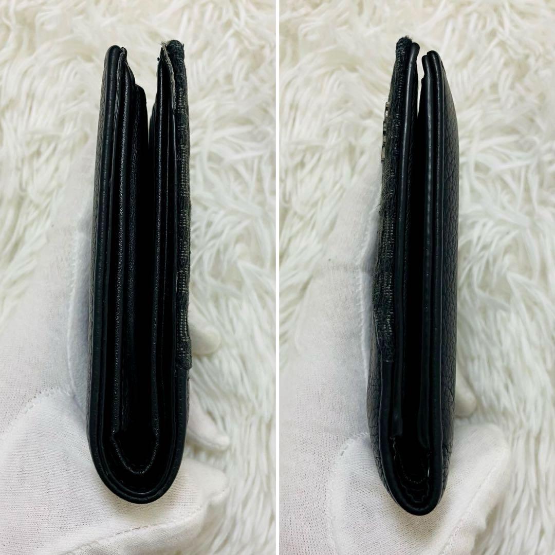 極美✨ディオール 二つ折り財布 オブリーク サドル レザー 黒 新作