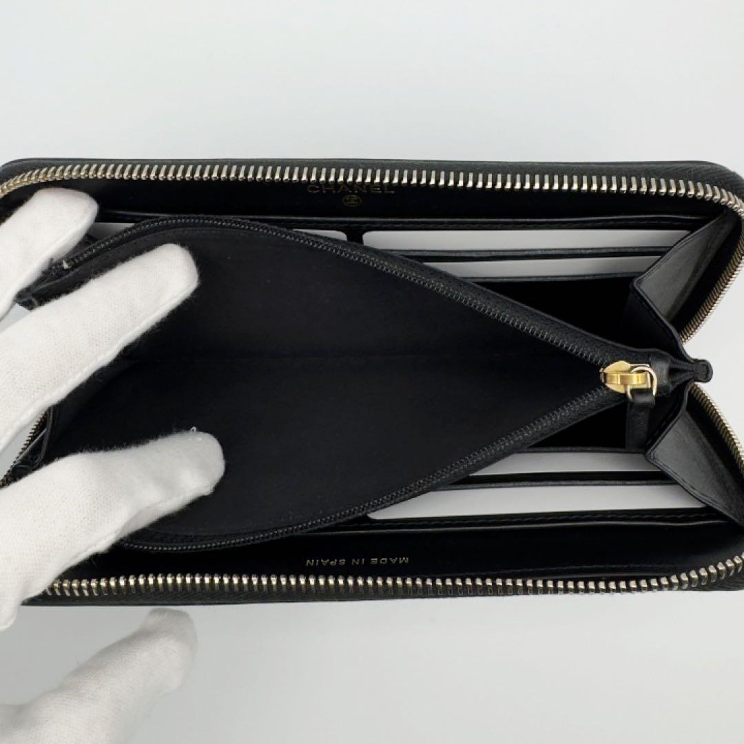国内正規品　シャネル財布　マトラッセ　CCフィリグリー　ロングジップウォレット