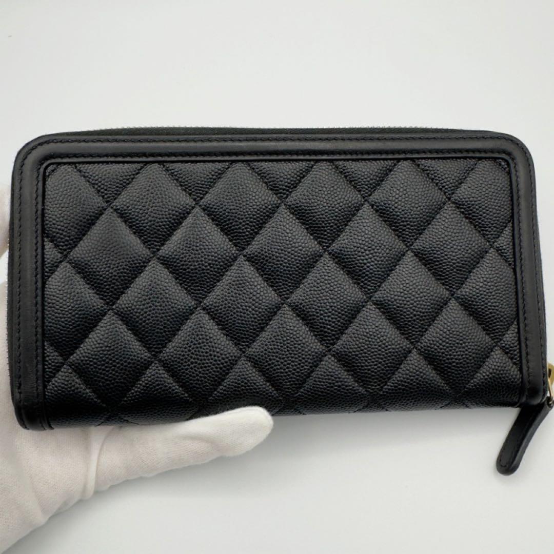国内正規品　シャネル財布　マトラッセ　CCフィリグリー　ロングジップウォレット