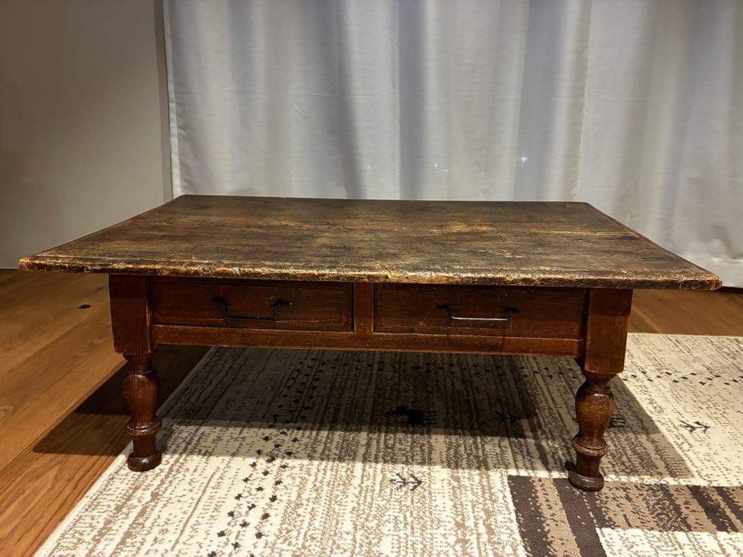 アンティーク文机 引き出し付き 木製