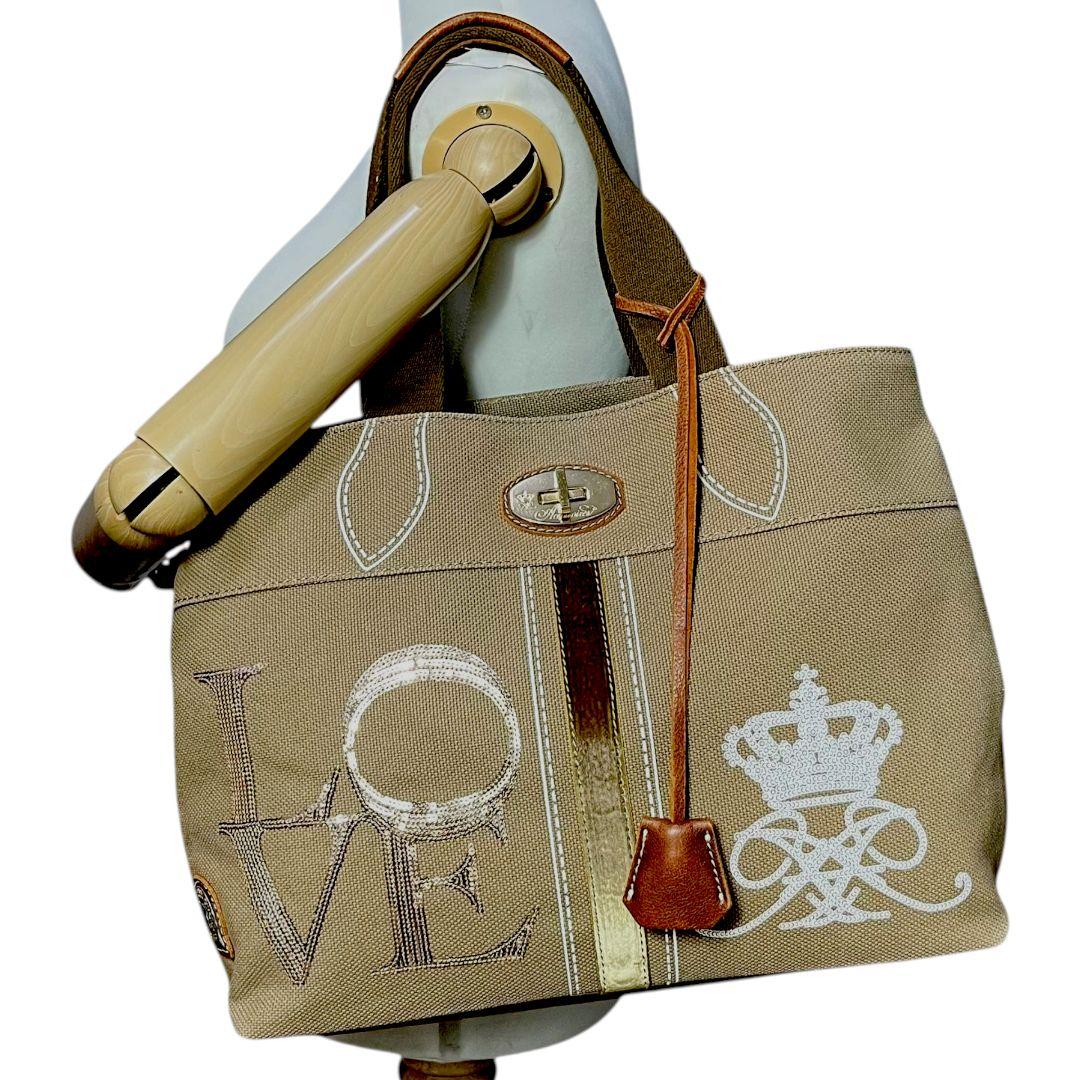 バッグ A.D.M.J Tote Bag Turn lock sequins crown