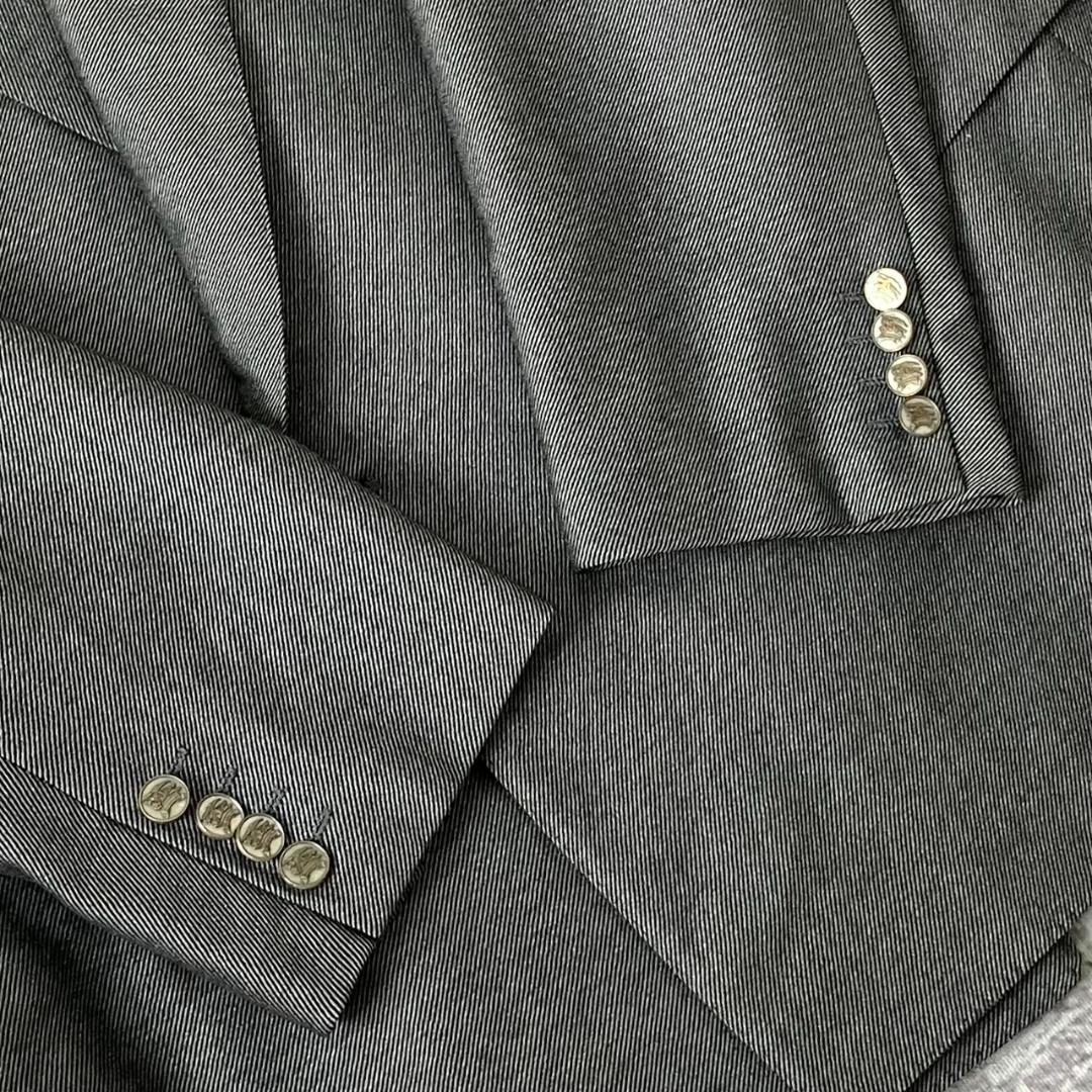 【超希少XL】バーバリーロンドン スーツ セットアップ ダブル 銀ボタン グレー