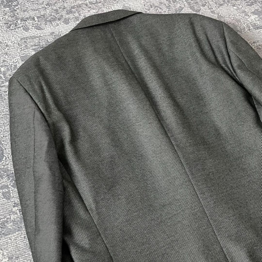 【超希少XL】バーバリーロンドン スーツ セットアップ ダブル 銀ボタン グレー