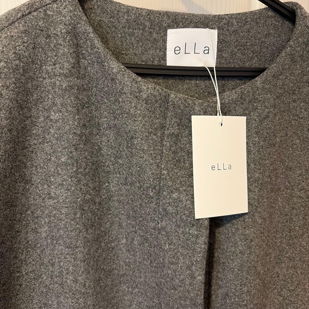 タグ付き　ella ジレ　ロングベスト　アウター　グレー
