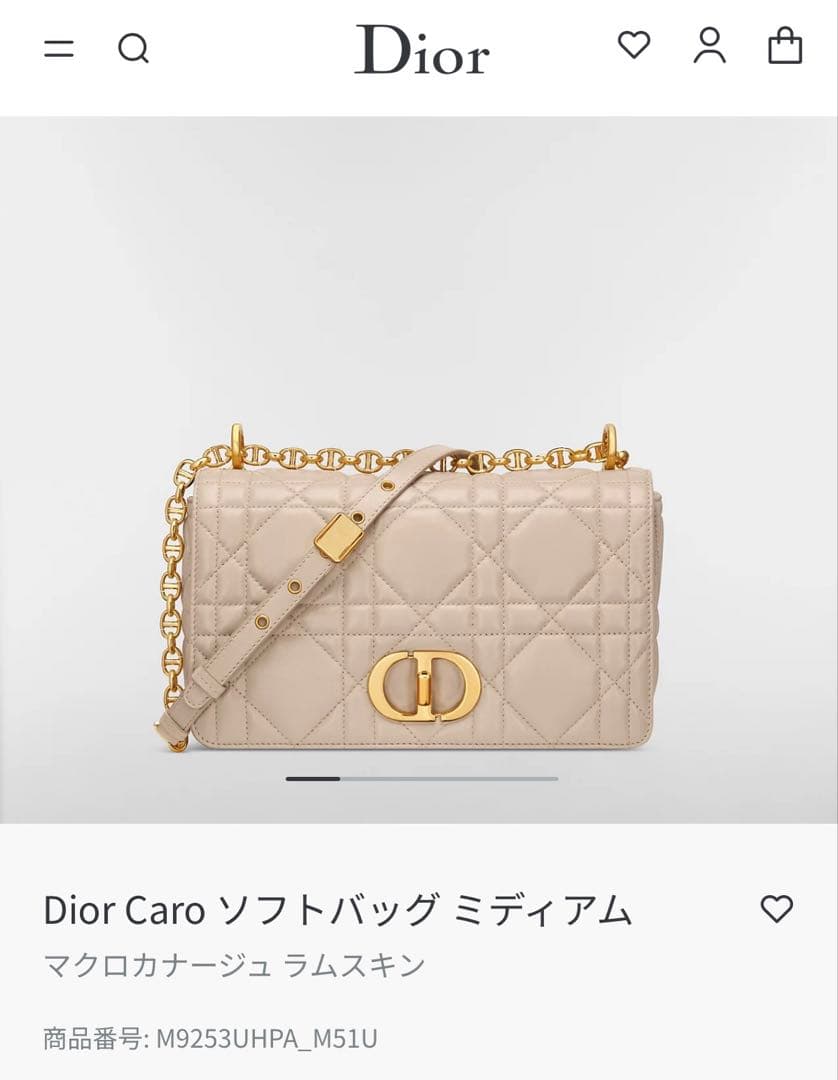 Dior Caro ソフトバック　ミディアム