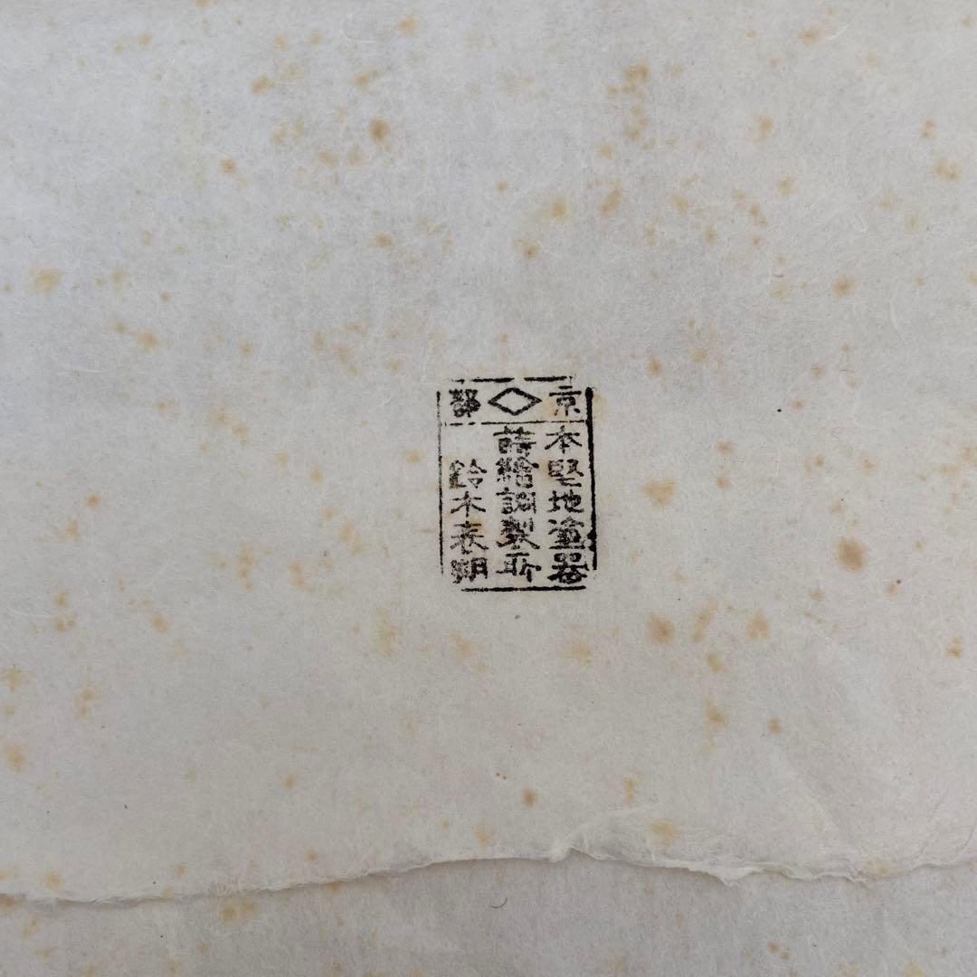 一閑塗 内朱八角干菓子盆　鈴木表朔　共箱入　茶道具　漆匠　京塗　伝統工芸品