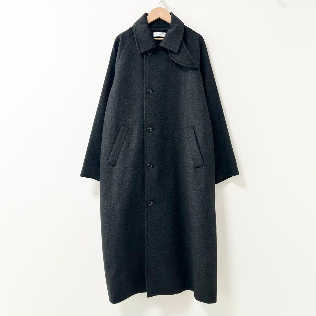 2024AW✨かぐれ　ウールシングルロングPコート　チャコール