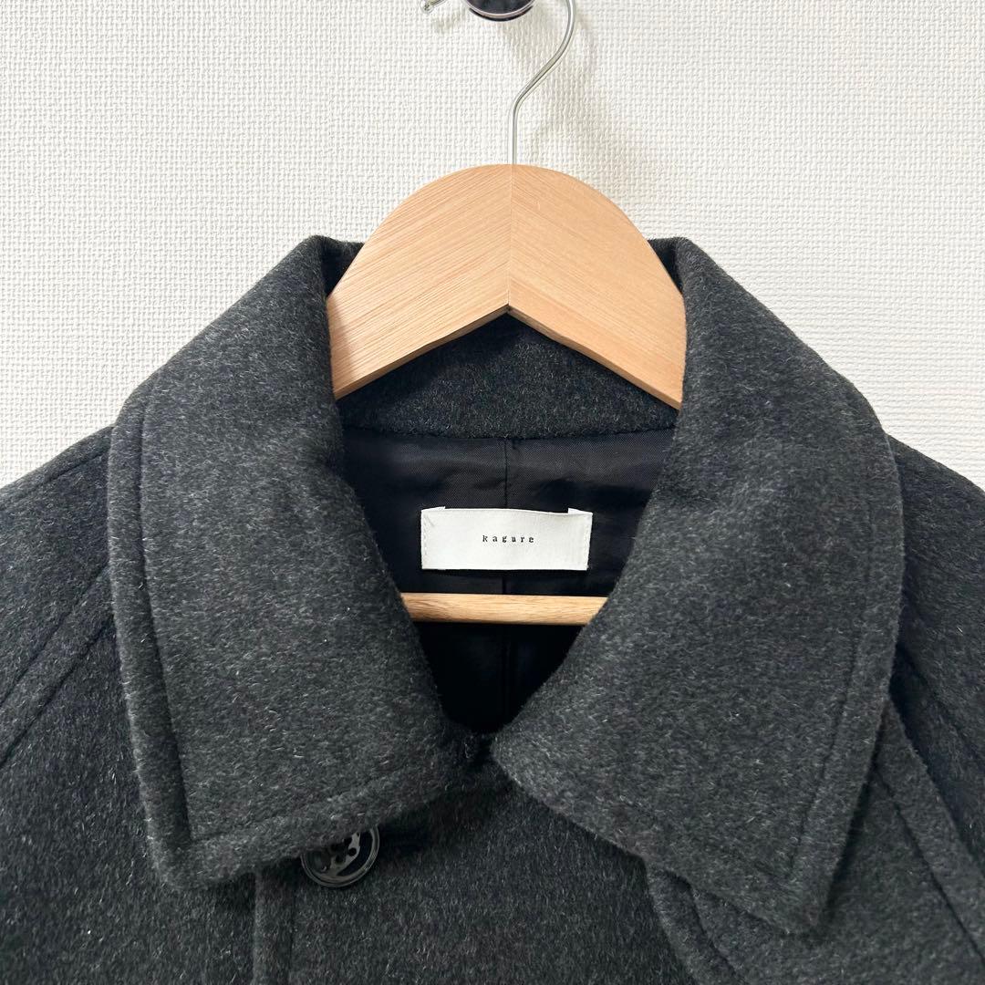 2024AW✨かぐれ　ウールシングルロングPコート　チャコール