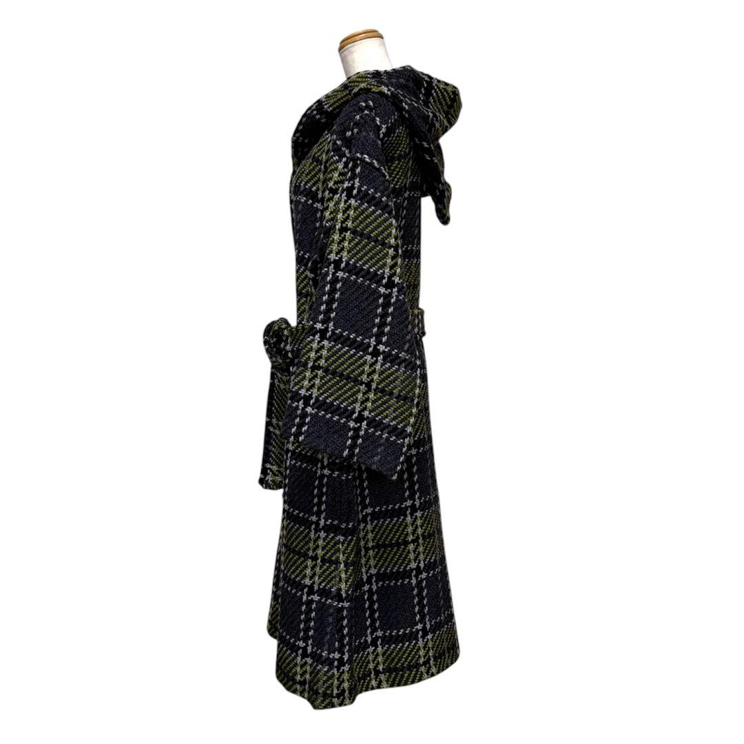 未使用　ジョンブラニガン　ジャーナル別注　ウール　チェック　フード　ニットコート