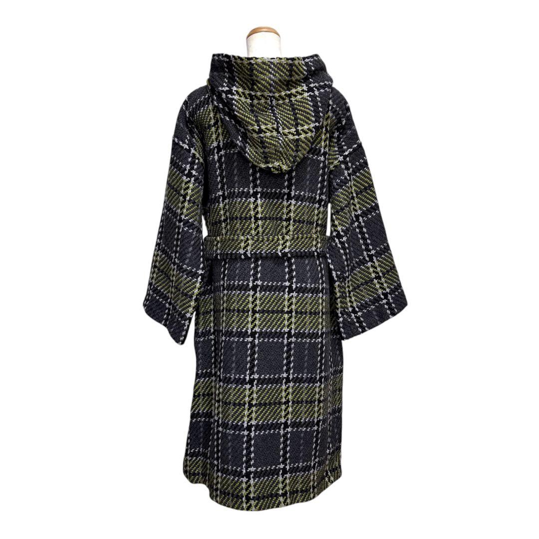 未使用　ジョンブラニガン　ジャーナル別注　ウール　チェック　フード　ニットコート