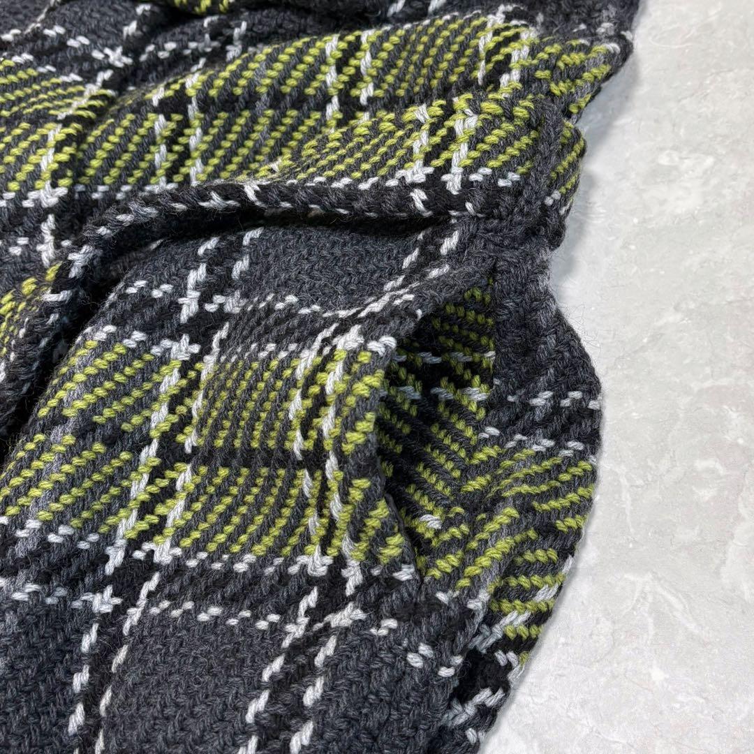 未使用　ジョンブラニガン　ジャーナル別注　ウール　チェック　フード　ニットコート