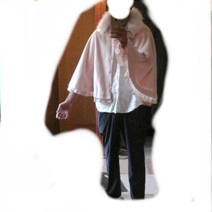 オールド　LIZ LISA　ケープ　リボンモチーフ　レース＆チュール　襟ファー