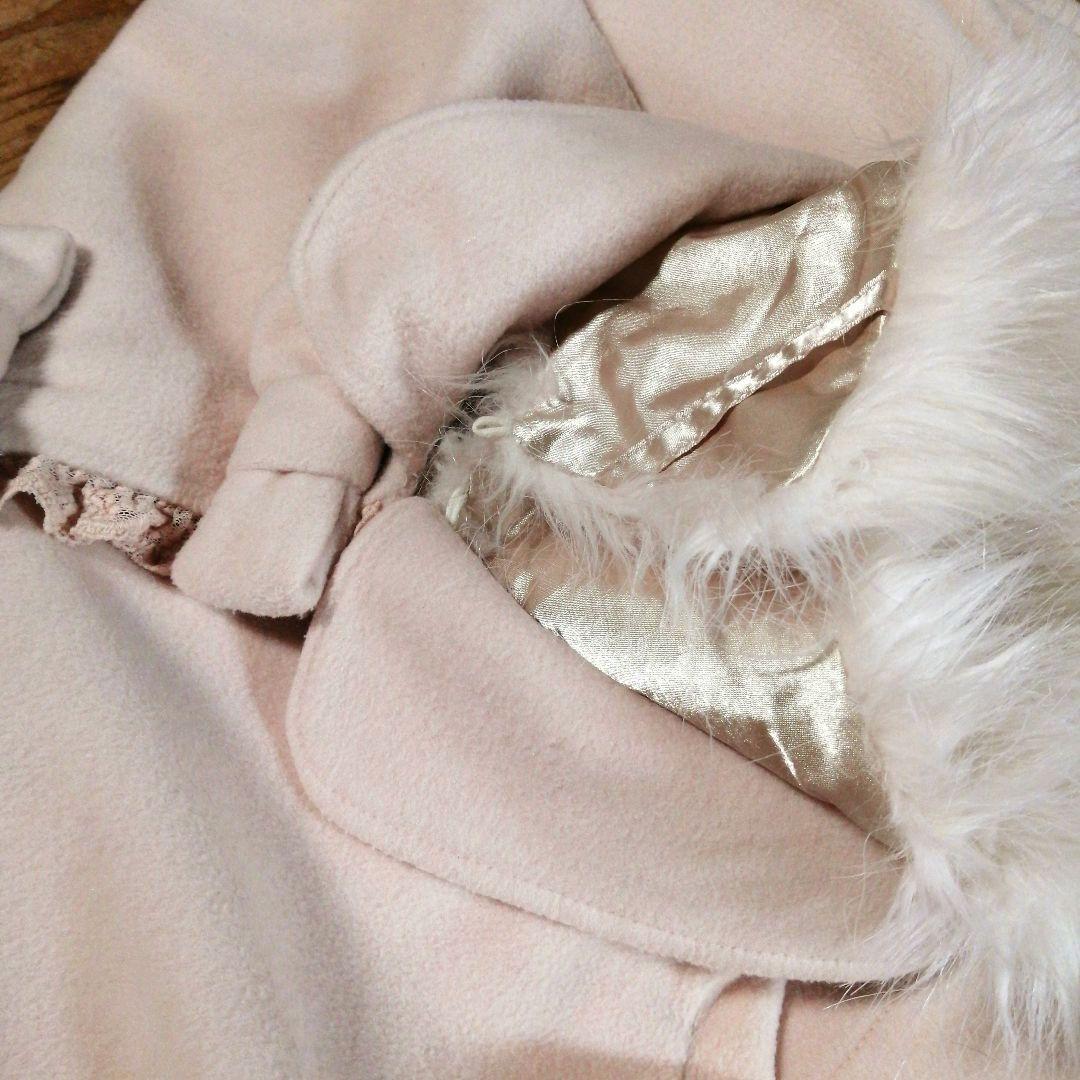 オールド　LIZ LISA　ケープ　リボンモチーフ　レース＆チュール　襟ファー